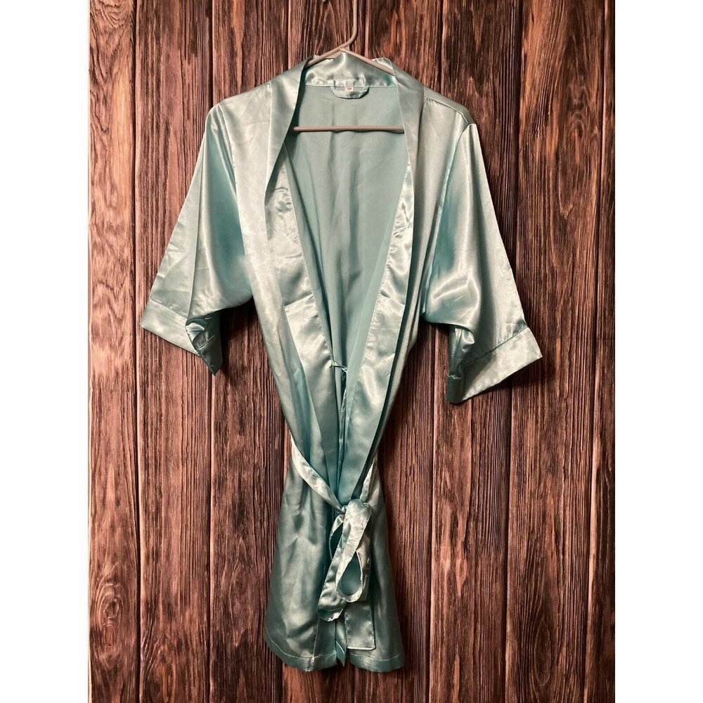 𝅺WOMEN’S Small Medium Satin Robe Seafoam Green